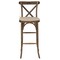Merrick Lane Coquette Wooden Modern Farmhouse Cross Back Bar Stool with Cushion